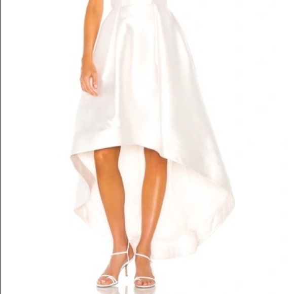 Parker Black Roxanne Strapless High-low Bustier Satin Dress In Ivory Sz 0 - Picture 4 of 11